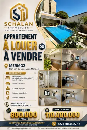 2chbre Appartement dans Mermoz Sacré-Cœur à Louer