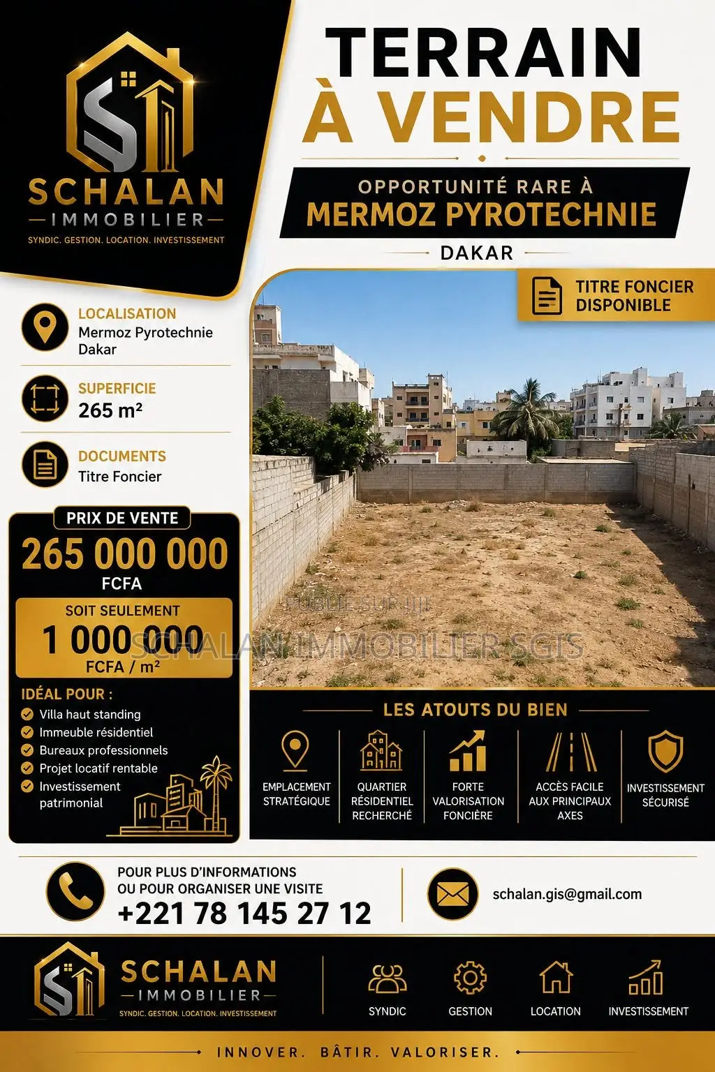 Terrain d'Exception À Vendre – Mermoz Pyrotechnie - Dakar