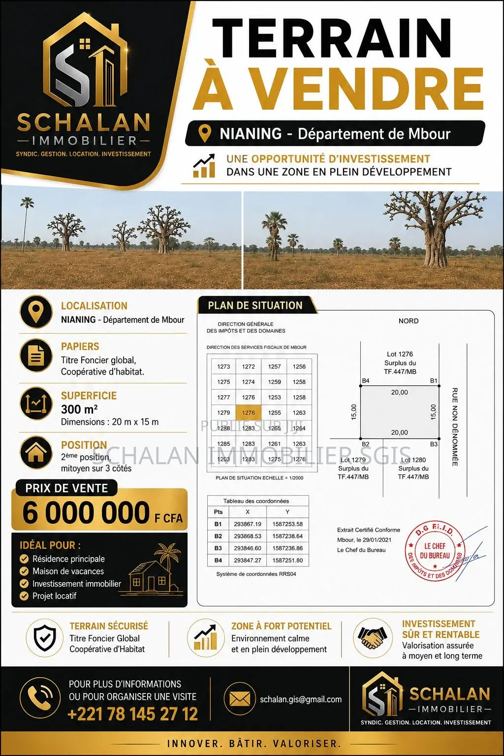 Terrain À Vendre À Nianing – Mbour