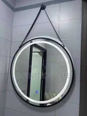 Miroir Led Rond Bordure Noire