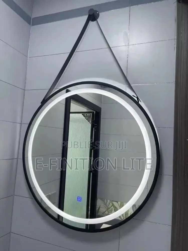 Miroir Led Rond Bordure Noire