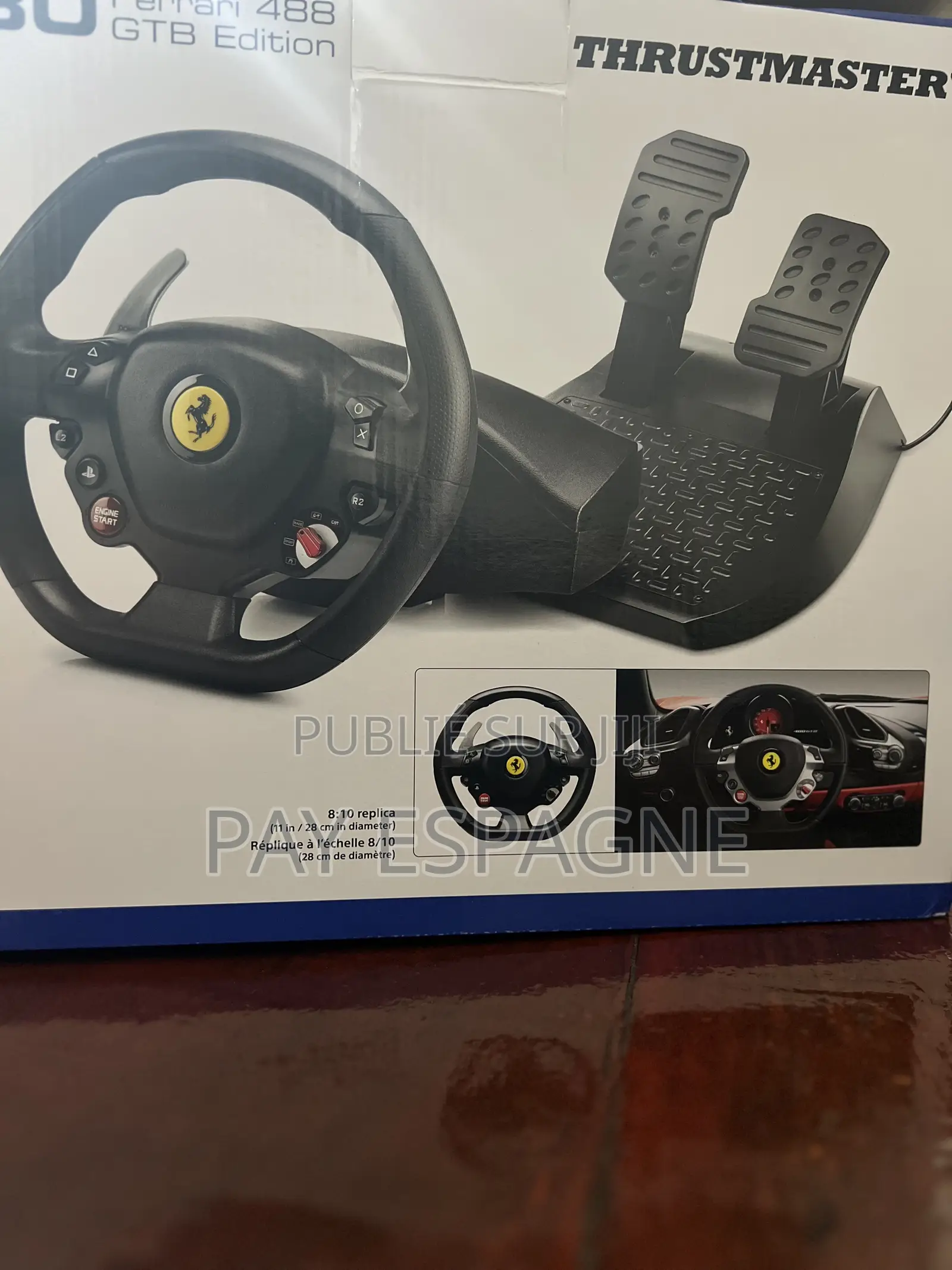 Volant Thrustmaster T80 Ferrari 488 GTB Edition Pédalier (PC/PS4/PS5)