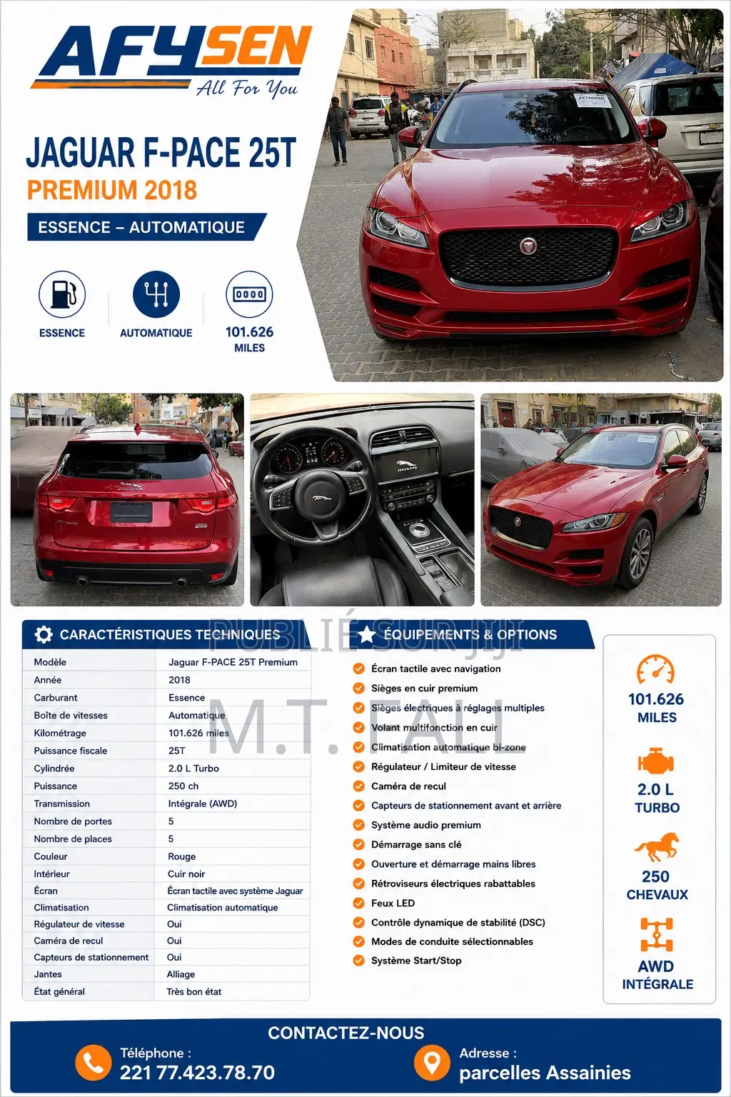 Jaguar F-Pace 25t Premium AWD 2018 Rouge