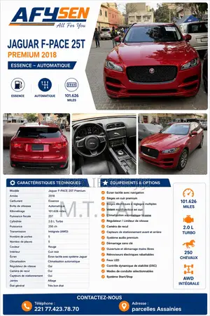Jaguar F-Pace 25t Premium AWD 2018 Rouge