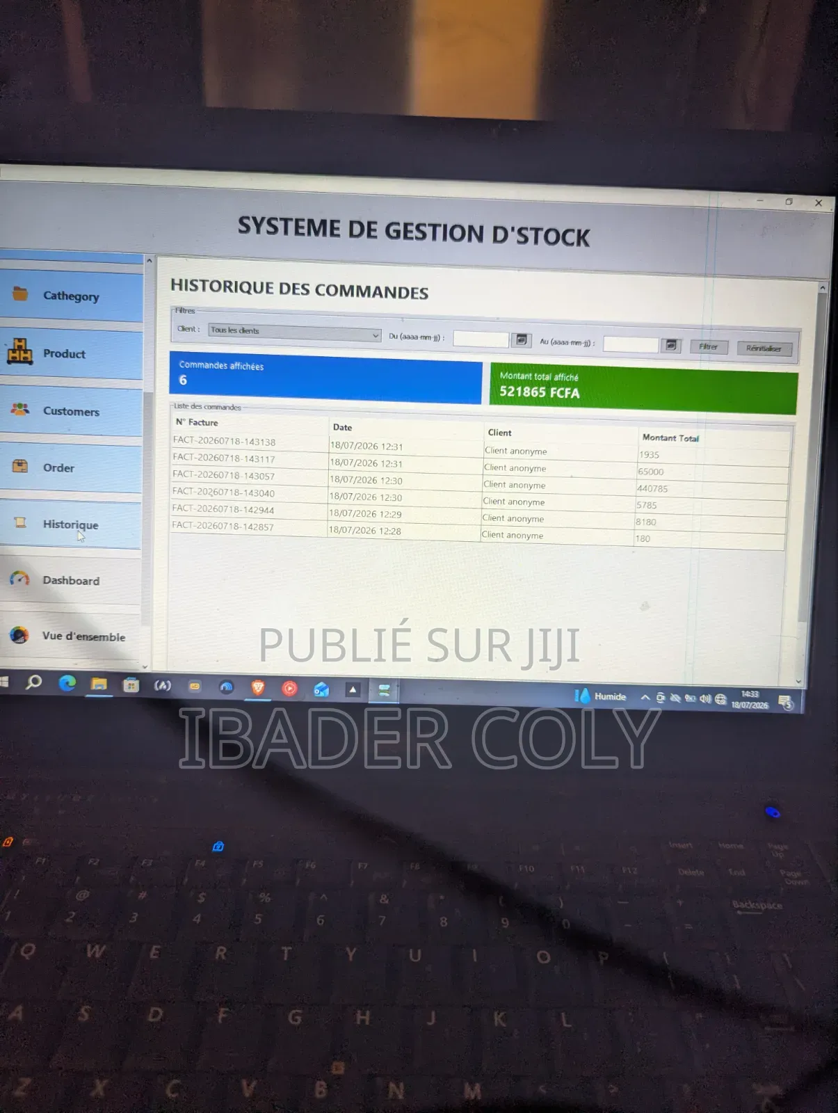 Application De Gestion Stock "Burrok"