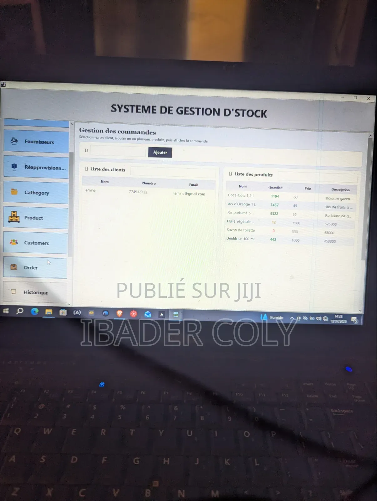 Application De Gestion Stock "Burrok"