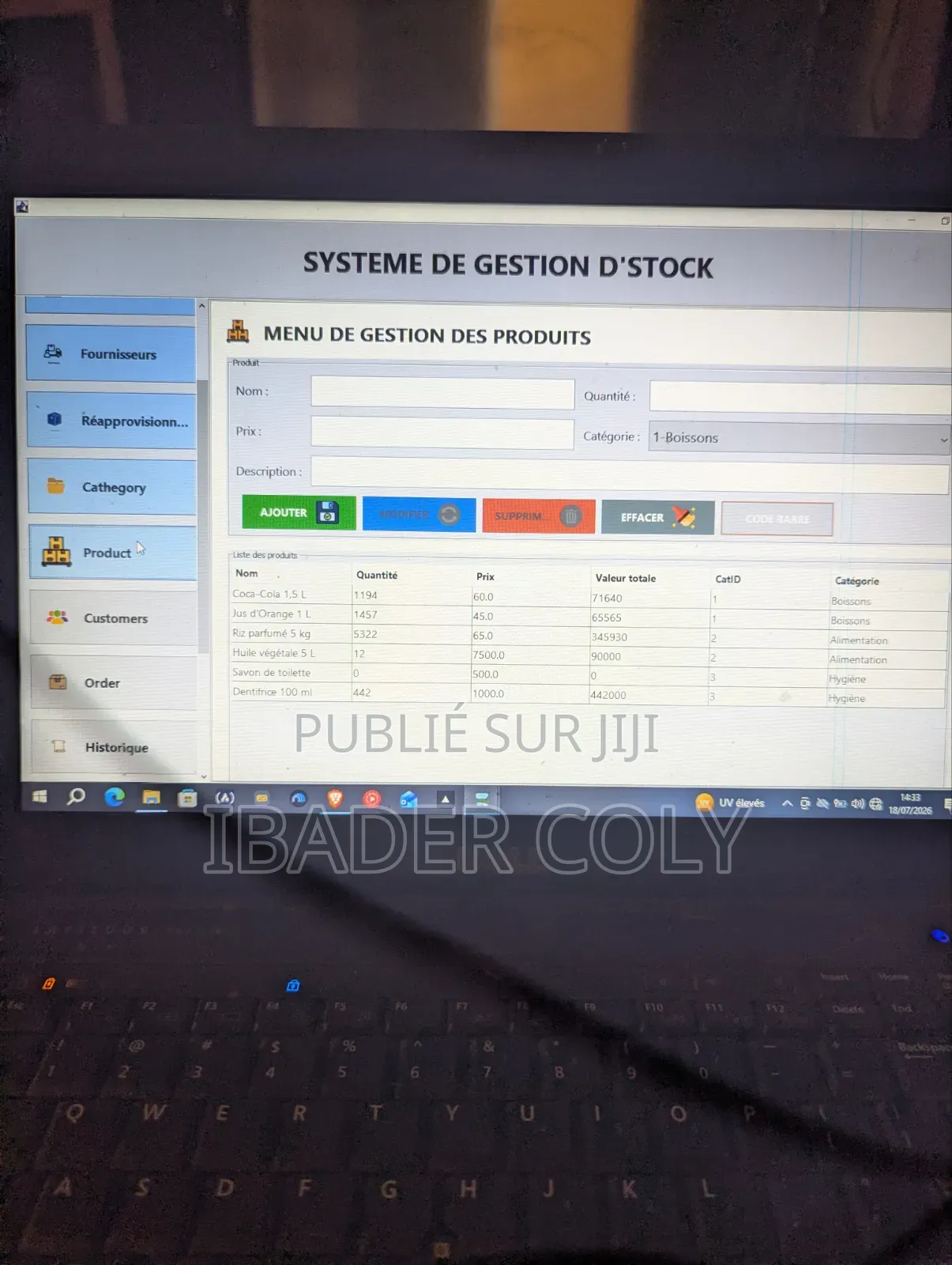 Application De Gestion Stock "Burrok"