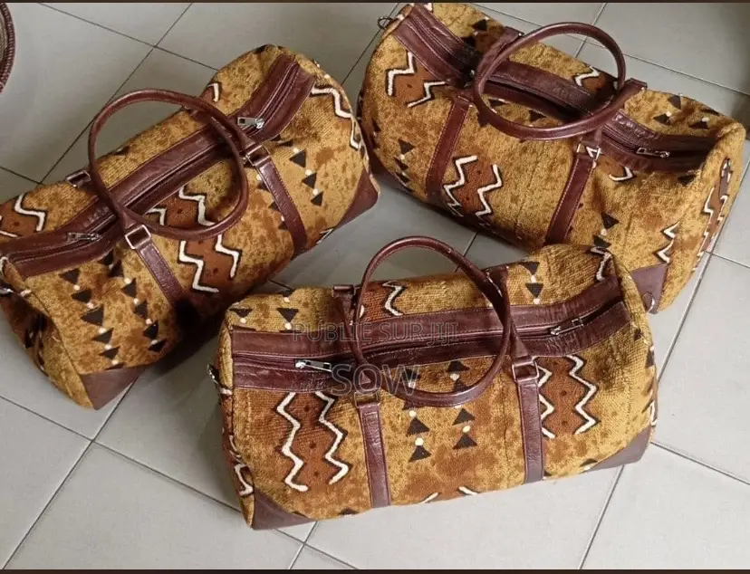 Sac De Voyage Original Bogolan Et Cuir