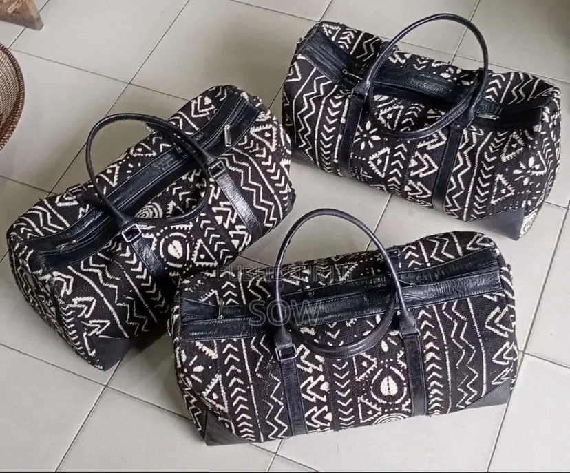 Sac De Voyage Original Bogolan Et Cuir