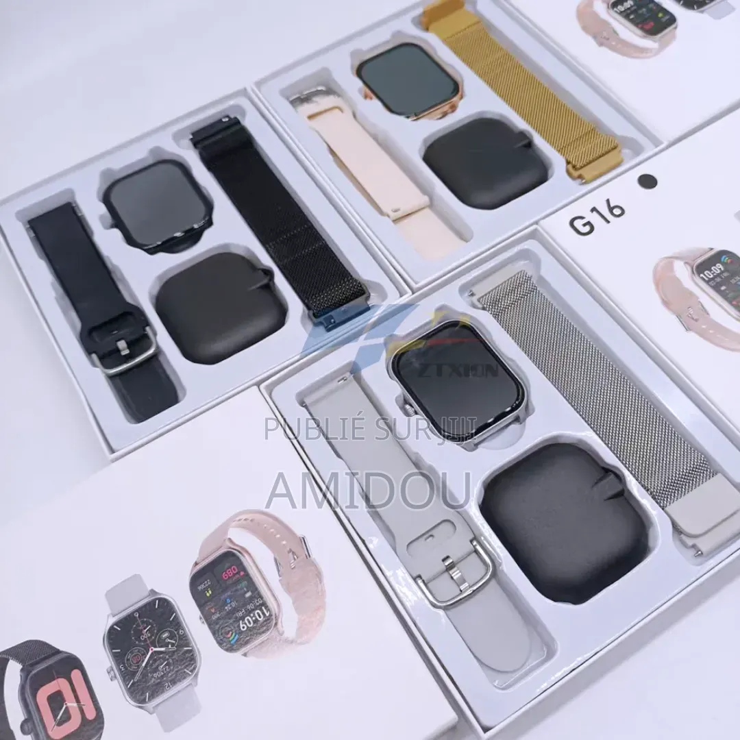 Montre Connecté G16 , Double Bracelet en Acier Inoxydable Unisex