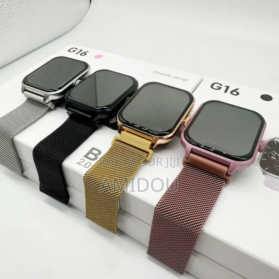 Montre Connecté G16 , Double Bracelet en Acier Inoxydable Unisex