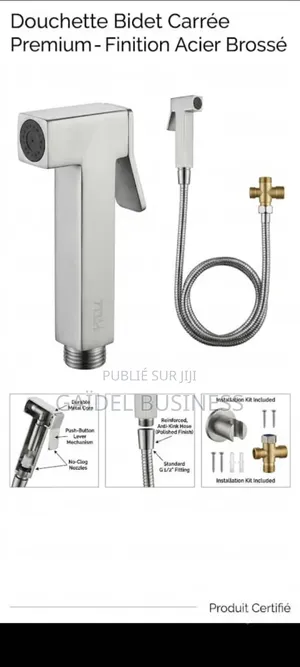 Douchette De Bidet Carrée Premium – Finition Acier Brossé