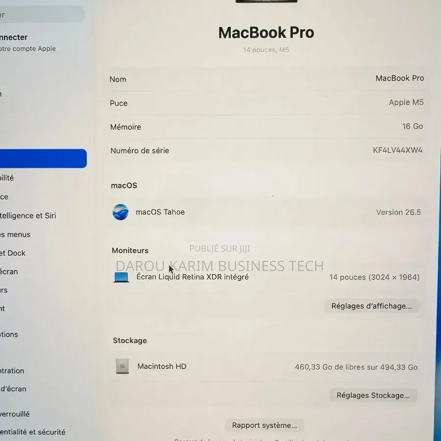 Nouveau Apple MacBook Pro 2026 M5 Pro 16GB Apple M5 Pro SSD 512GB