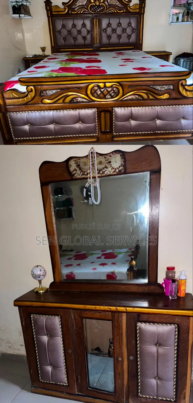 Lit 3 Places Avec Commodes Et Coiffeuse À Vendre