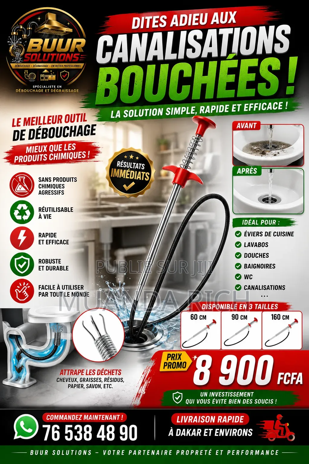 Bouché Jeexna - Déboucheur Canalisation Professionnel Ultra Efficace