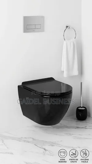 À Vendre : WC Suspendu Design Noir Brillant – Neuf