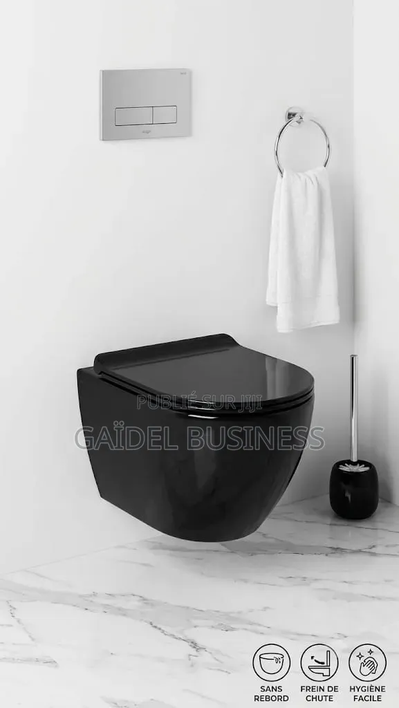 À Vendre : WC Suspendu Design Noir Brillant – Neuf