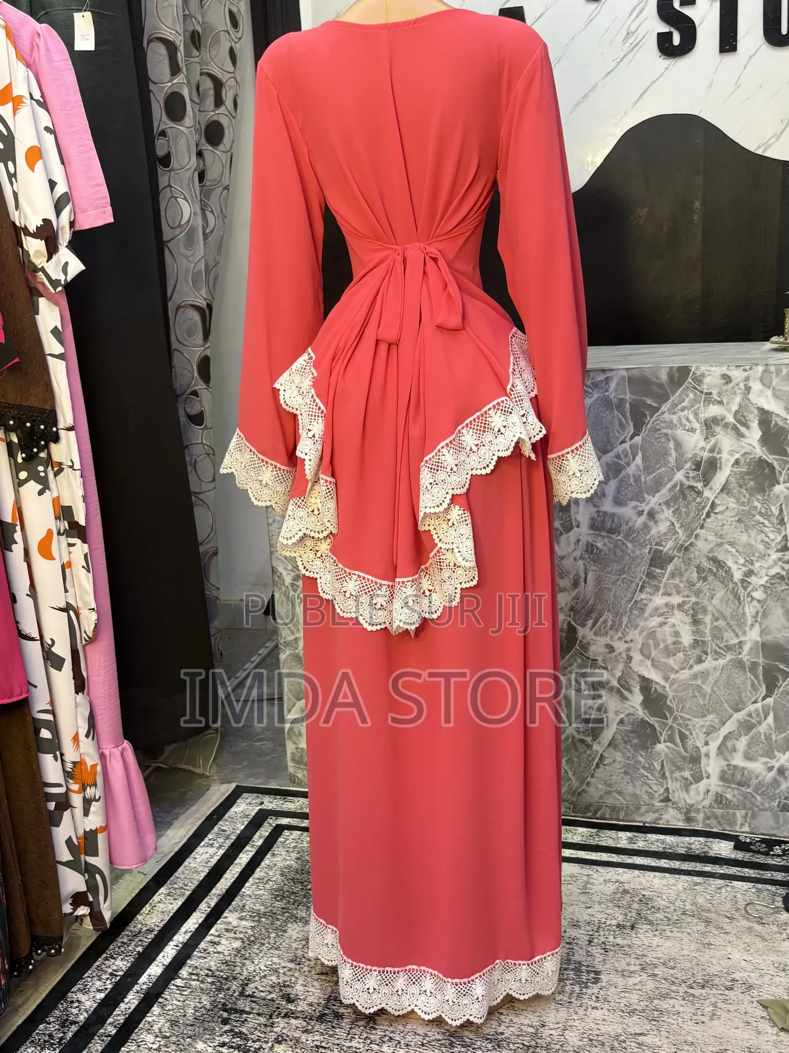 Ensemble 2 Pieces Jupe en Saumo Corail
