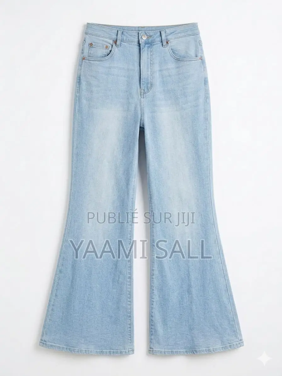 Jean Wide Leg Évasé Bleu Clair Moulant