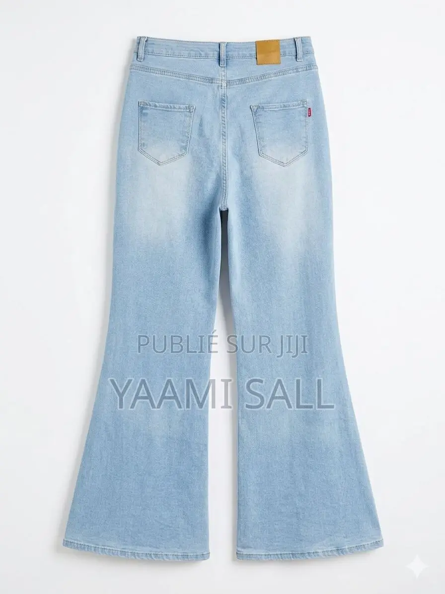 Jean Wide Leg Évasé Bleu Clair Moulant