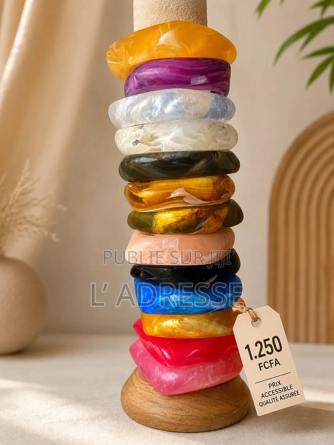 Bracelet Résine Acrylique — Lot De 2, Coloré, Tendance