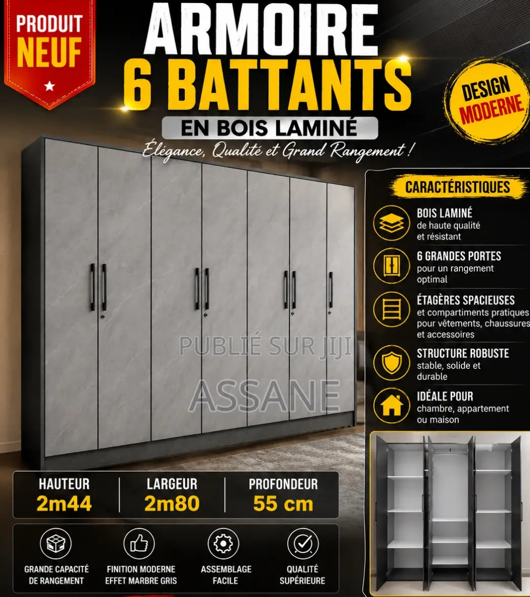 Armoire Neuf 6battants Laminè