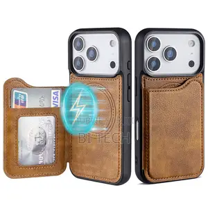 Coque Cuir Avec MagSafe Pour iPhone SamSung