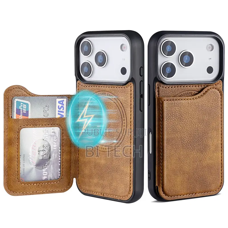 Coque Cuir Avec MagSafe Pour iPhone SamSung