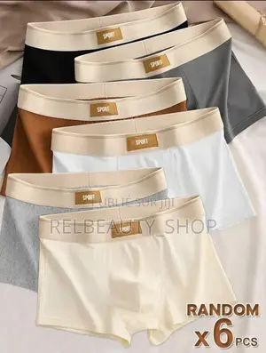 Lot De 5 Sous-Vêtements Antibacterien Homme Tissu Coton 100% Premium