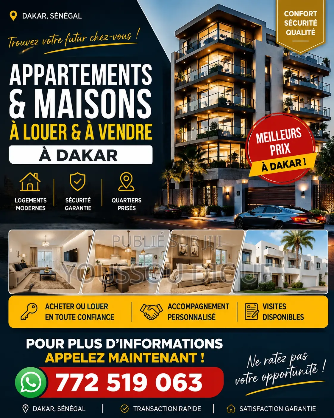 6chbre Appartement dans Planète Services, Grand Yoff à Louer