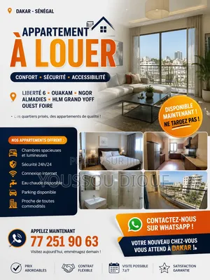 6chbre Appartement dans Planète Services, Grand Yoff à Louer
