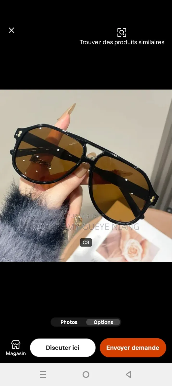 Lunette De Soleil Sunglass by YMA ADAM