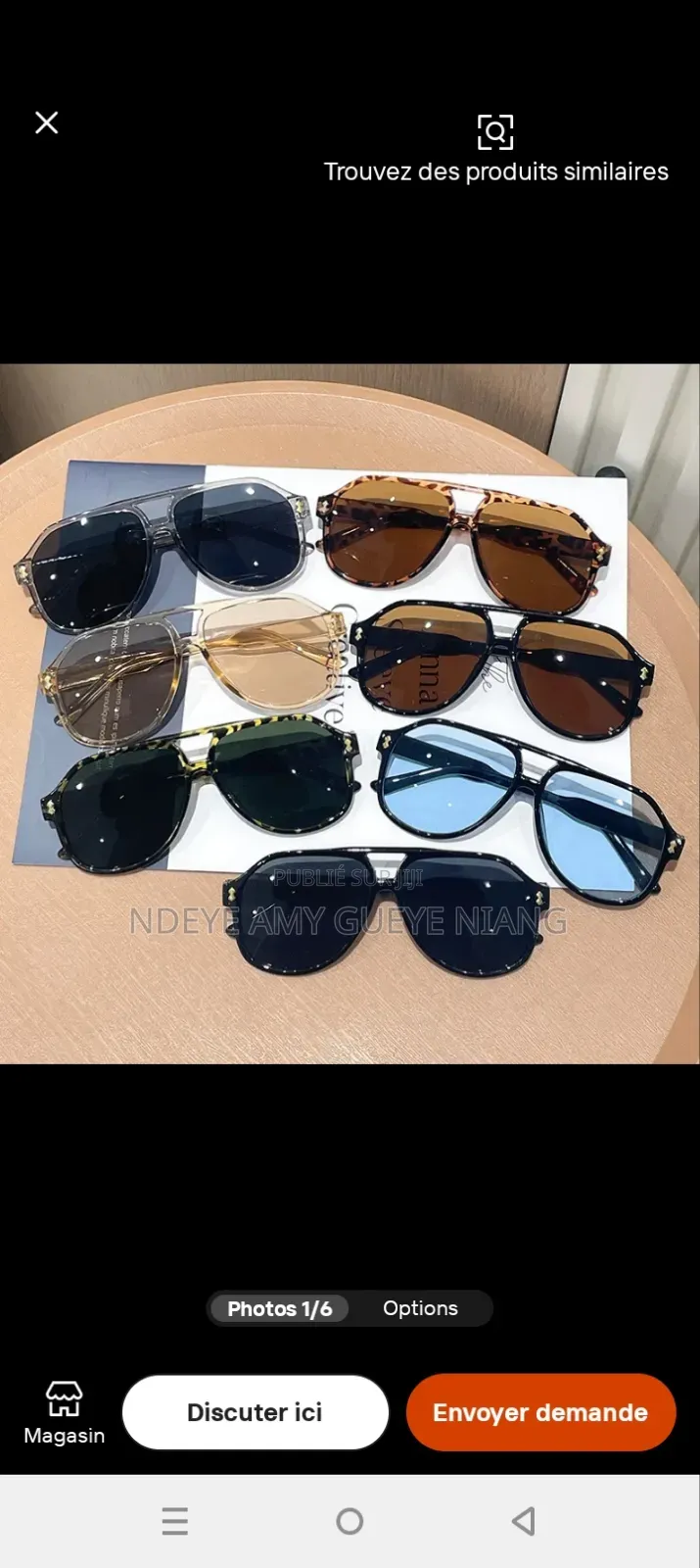 Lunette De Soleil Sunglass by YMA ADAM