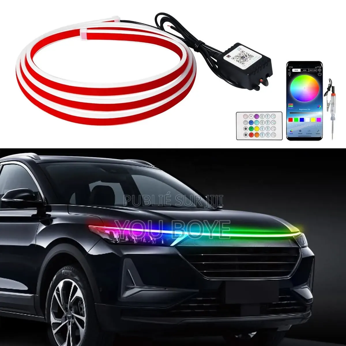 Kit LED RGB Intelligent Pour Voiture – Éclairage d'Ambiance