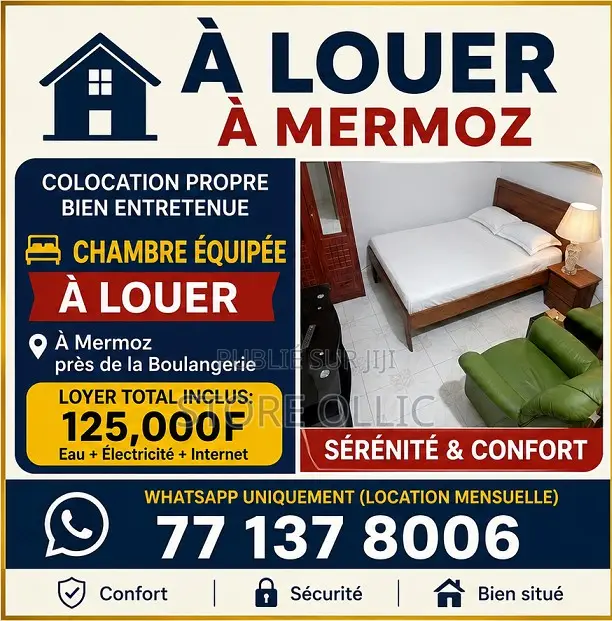 Meublé Studio dans Mermoz Sacré-Cœur à Louer