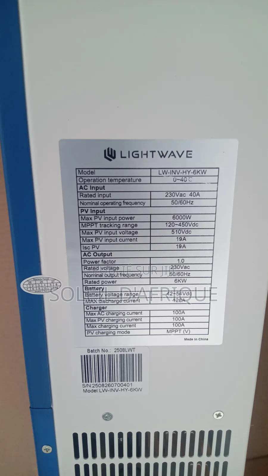 Onduleur Hybride 6kva