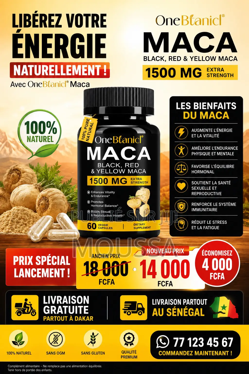 MACA 7-en-1: Énergie, Vitalité Performance Au Maximum
