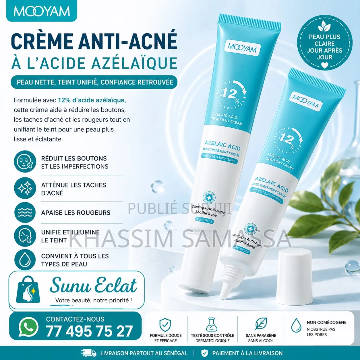 Crème Anti-Acné À L’acide Azélaïque
