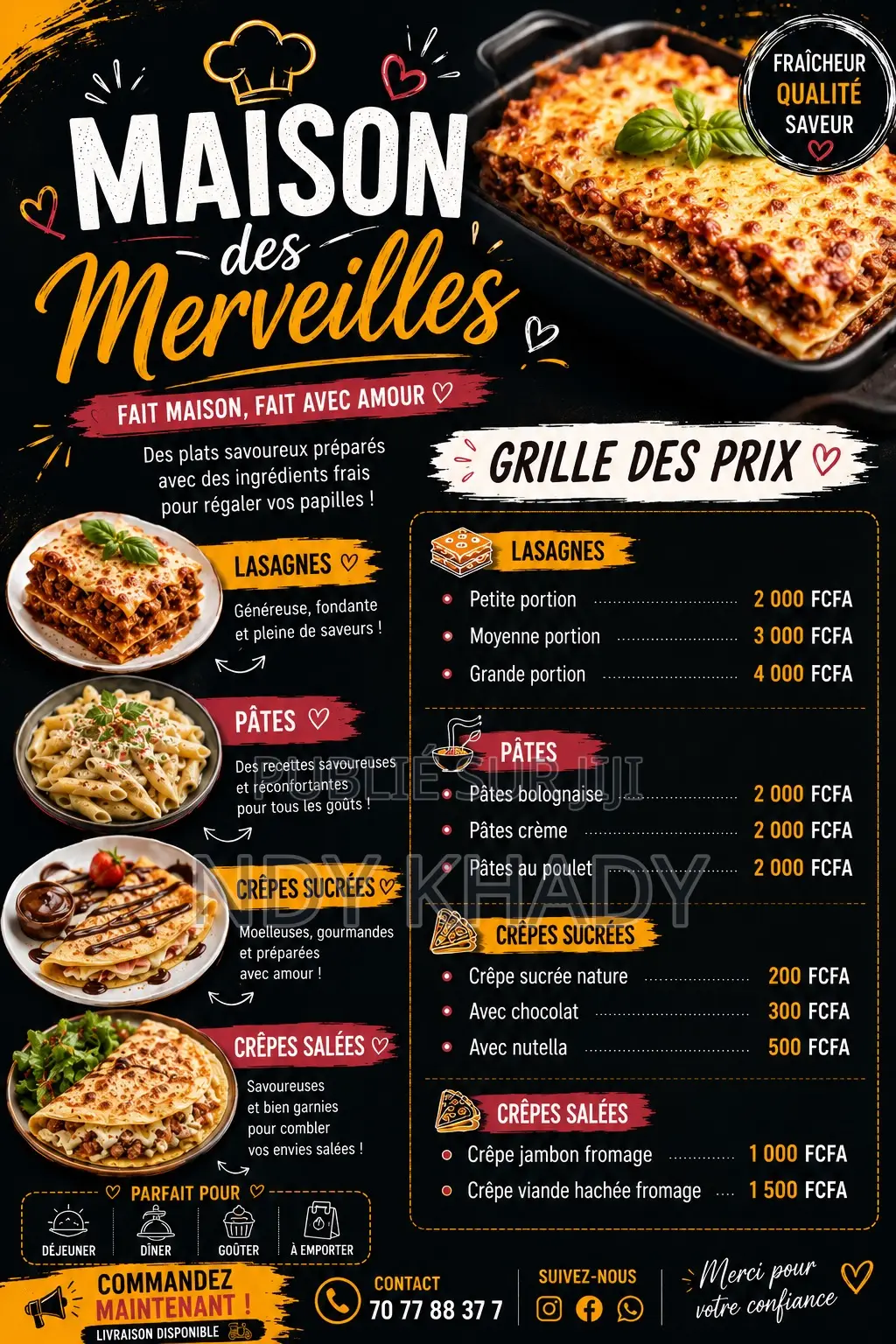 Notre Menu