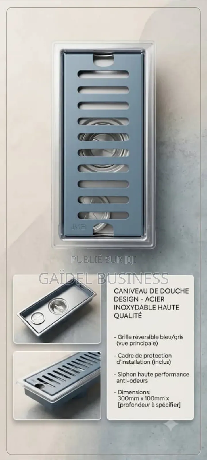 Caniveau De Douche / Siphon De Sol Italienne en Acier