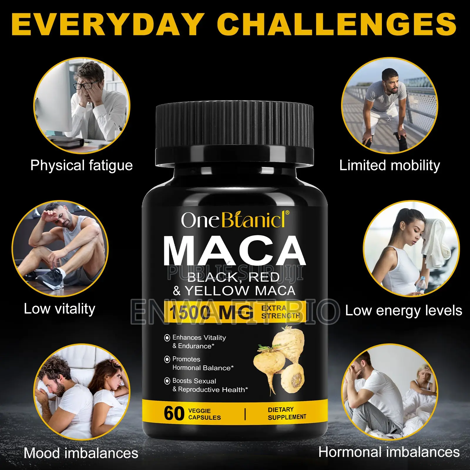 OneBotanical Maca 1500 Mg – 60 Gélules | Énergie, Vitalité Endurance