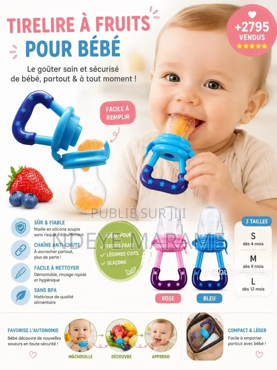 Tétine À Fruits en Silicone Pour Bébé