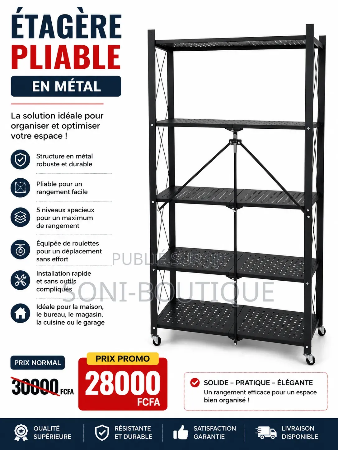 Etagere Pliable