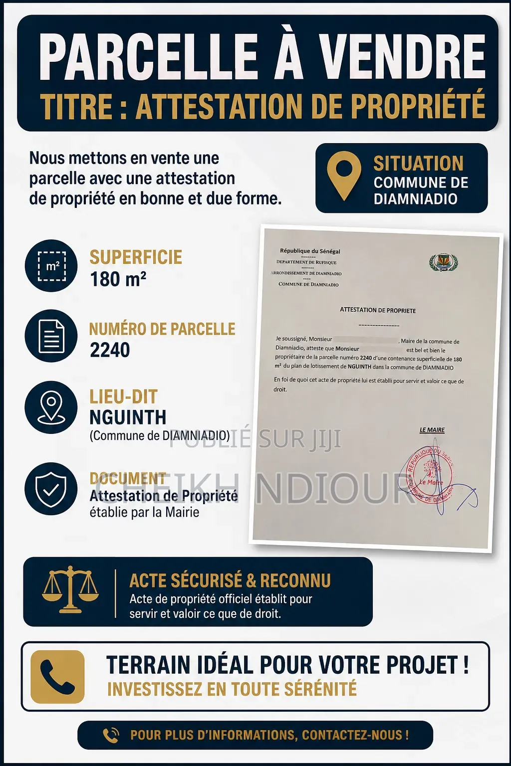 Terrain a Vendre Diamniadio