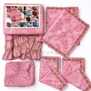 Drap Brodé Velours 6 Pièces ( 1 Draps Brodé Velour 1 Housse Coton