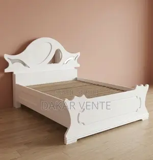 Lit Blanc D’occasion 2 Places en Bois Solide