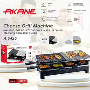 Machine À Raclette Et Grill Électrique Noir Gris 1500W