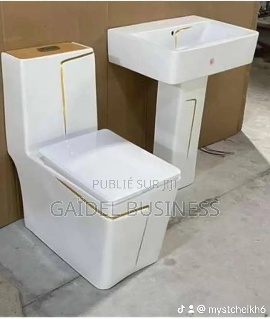 : Sublime Ensemble De Salle De Bain Design Blanc Or