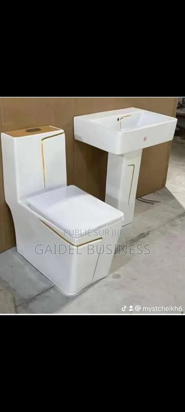 : Sublime Ensemble De Salle De Bain Design Blanc Or