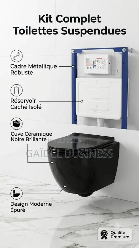 Pack WC Suspendu Moderne Avec Bâti-Support – Finition Premium